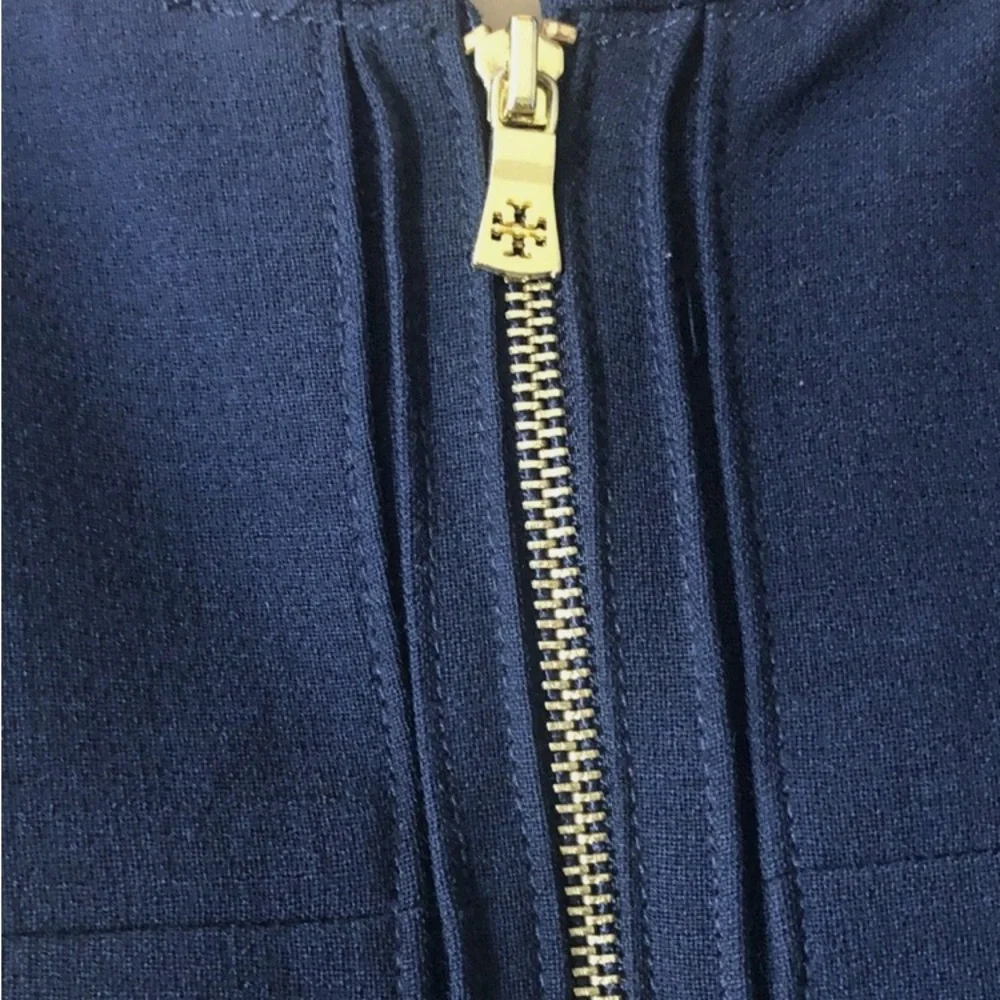 Tory Burch Blue with Gold Hardware with Embossment Dress EUC Size 4 - Picture 9 of 11
